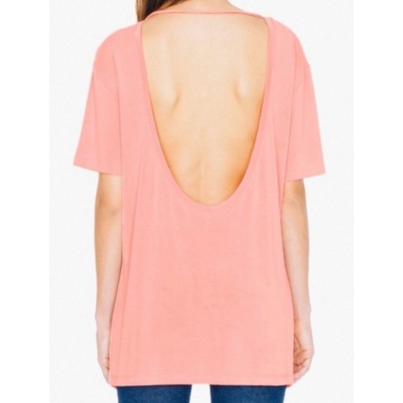(NWT) AMERICAN APPAREL • Desert Flower Brushed Jersey Open-Back Short Sleeve Tee - Picture 2 of 16